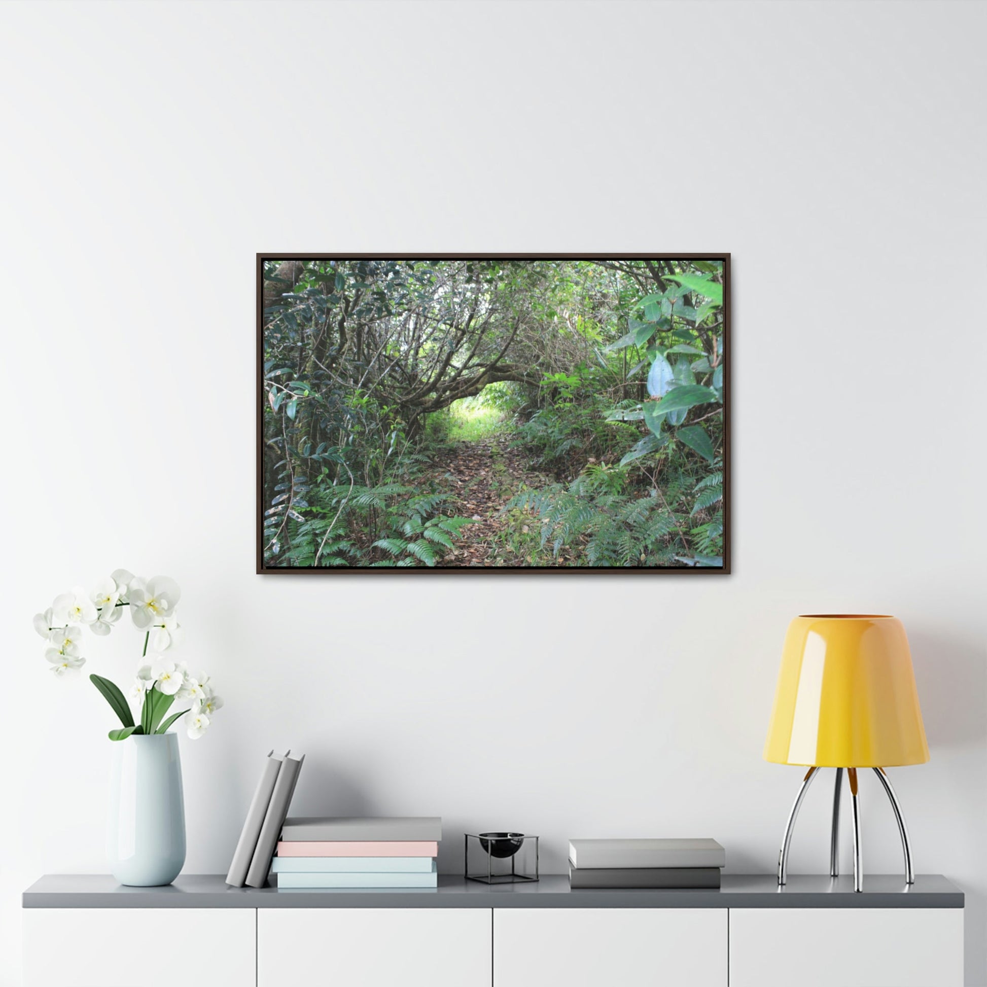 Horizontal Framed Premium Gallery Wrap Canvas - Holy Spirit River explorations - El Yunque rainforest PR - Green Forest Home
