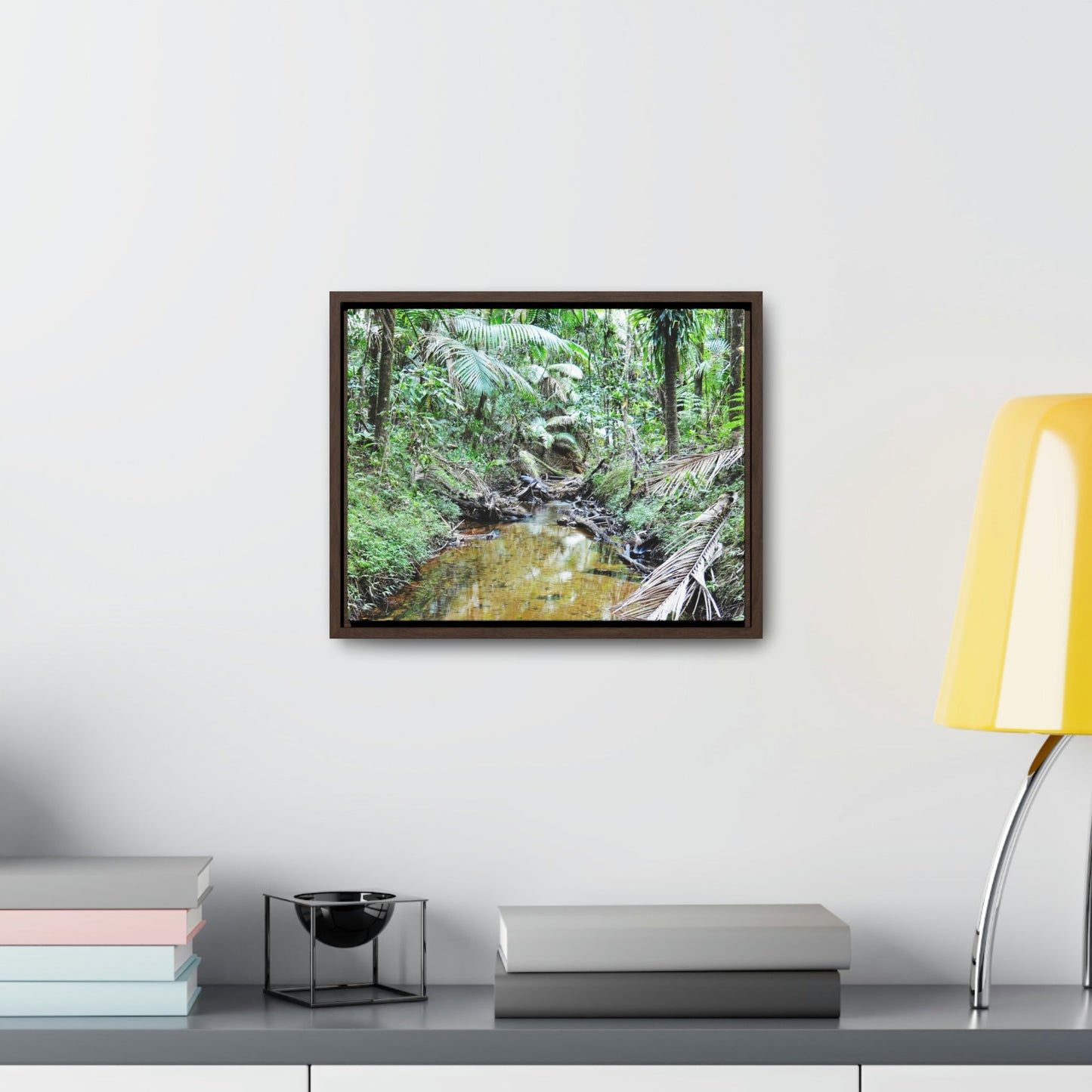 Horizontal Framed Premium Gallery Wrap Canvas - Holy Spirit River explorations - El Yunque rainforest PR - Green Forest Home