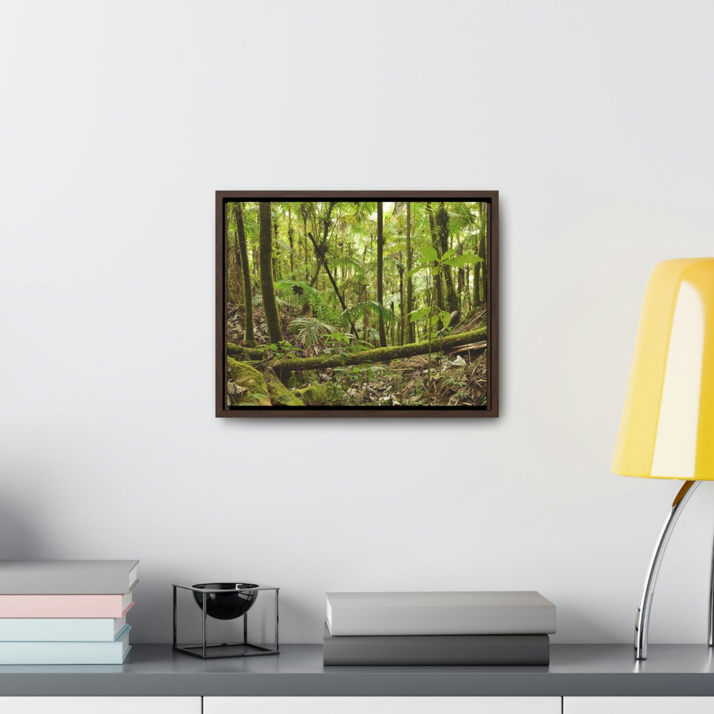 Horizontal Framed Premium Gallery Wrap Canvas - Holy Spirit River explorations - El Yunque rainforest PR - Green Forest Home