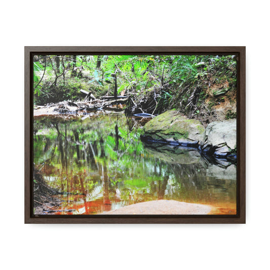 Horizontal Framed Premium Gallery Wrap Canvas - Holy Spirit River explorations - El Yunque rainforest PR - Green Forest Home