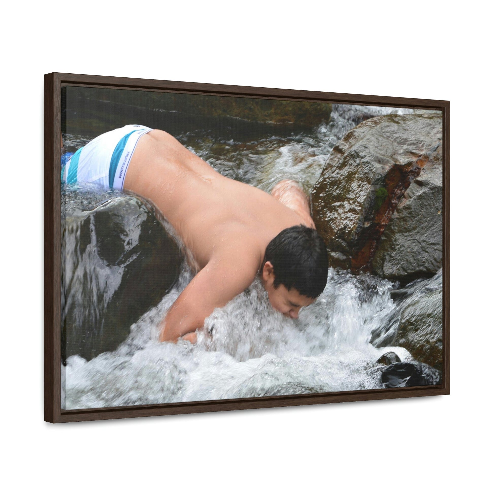 Horizontal Framed Premium Gallery Wrap Canvas - Holy Spirit River explorations - El Yunque rainforest PR - Green Forest Home