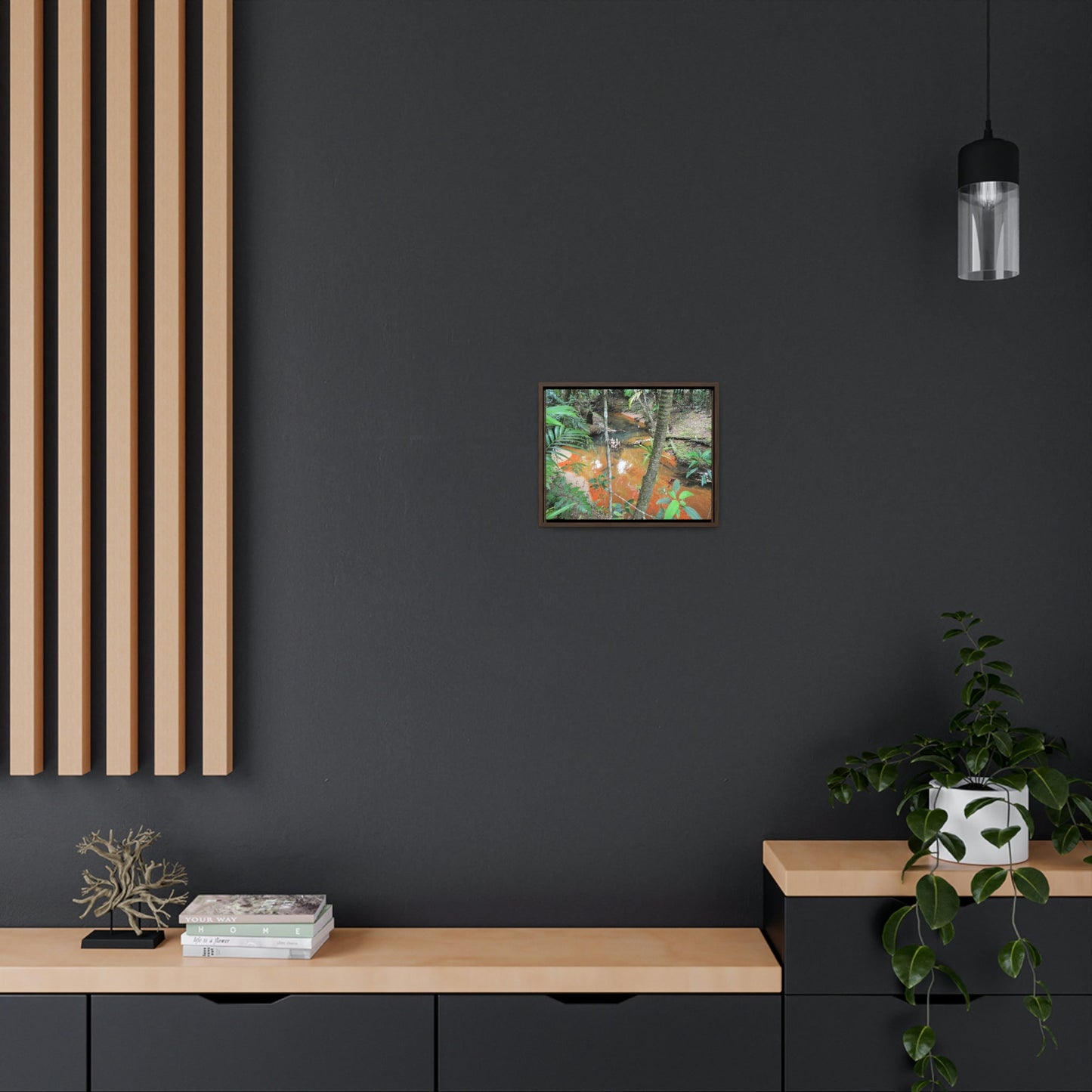 Horizontal Framed Premium Gallery Wrap Canvas - Holy Spirit River explorations - El Yunque rainforest PR - Green Forest Home