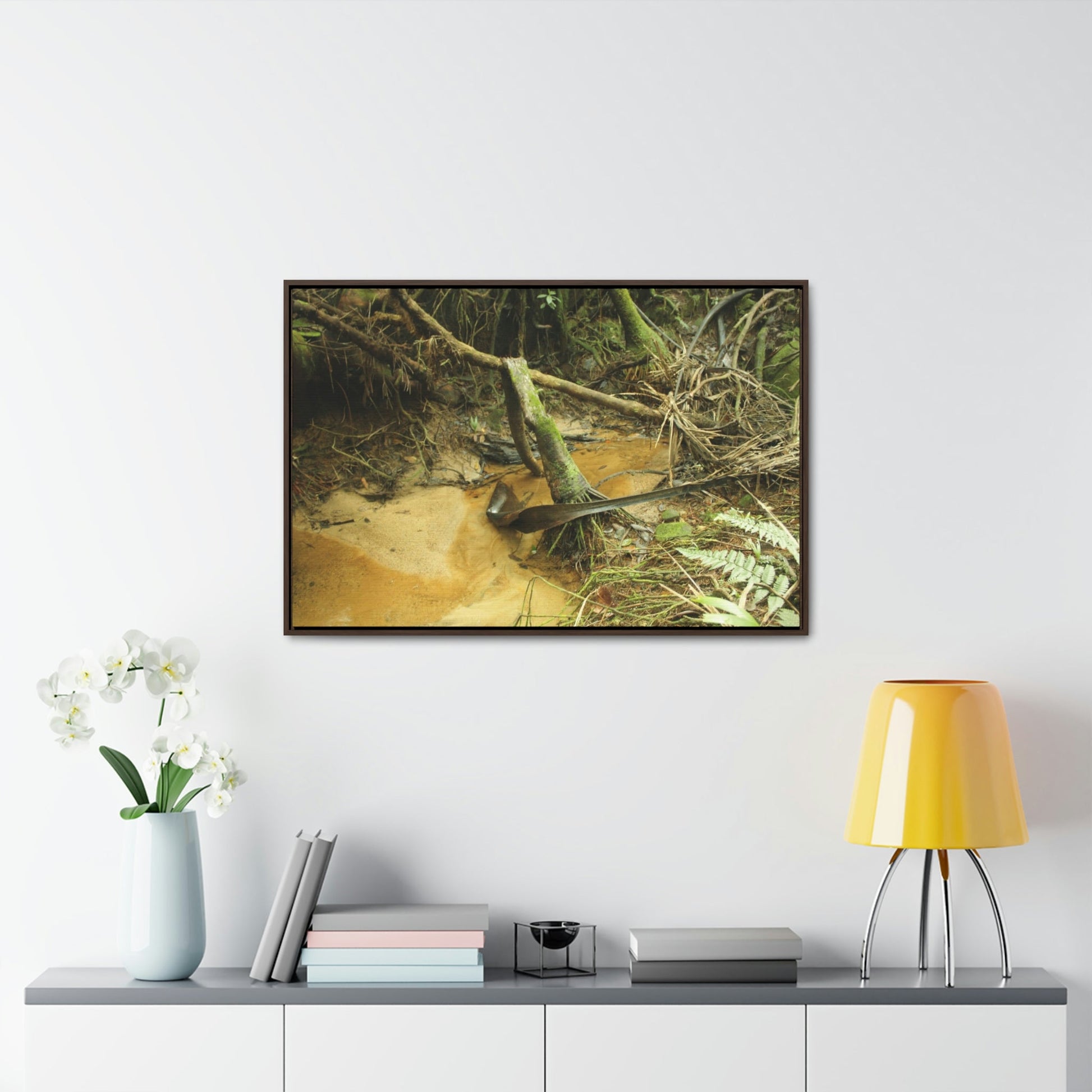 Horizontal Framed Premium Gallery Wrap Canvas - Holy Spirit River explorations - El Yunque rainforest PR - Green Forest Home