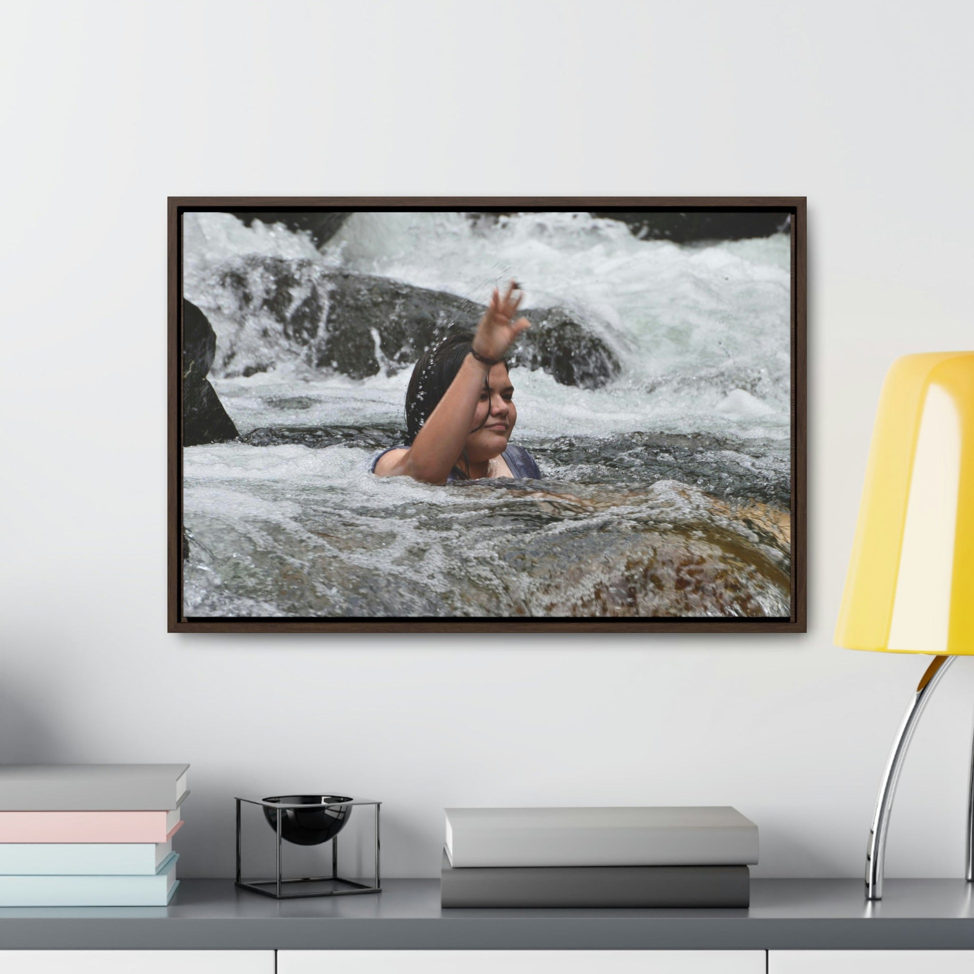 Horizontal Framed Premium Gallery Wrap Canvas - Holy Spirit River explorations - El Yunque rainforest PR - Green Forest Home
