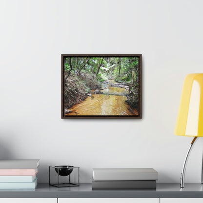 Horizontal Framed Premium Gallery Wrap Canvas - Holy Spirit River explorations - El Yunque rainforest PR - Green Forest Home