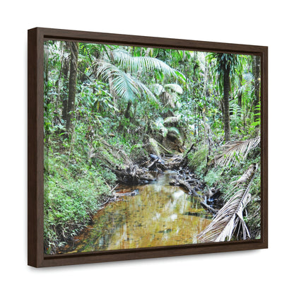 Horizontal Framed Premium Gallery Wrap Canvas - Holy Spirit River explorations - El Yunque rainforest PR - Green Forest Home