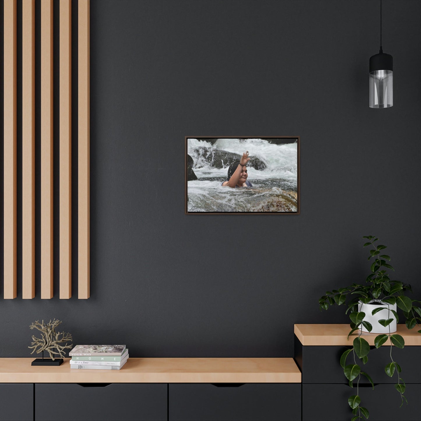 Horizontal Framed Premium Gallery Wrap Canvas - Holy Spirit River explorations - El Yunque rainforest PR - Green Forest Home