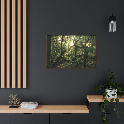 Horizontal Framed Premium Gallery Wrap Canvas - Holy Spirit River explorations - El Yunque rainforest PR - Green Forest Home