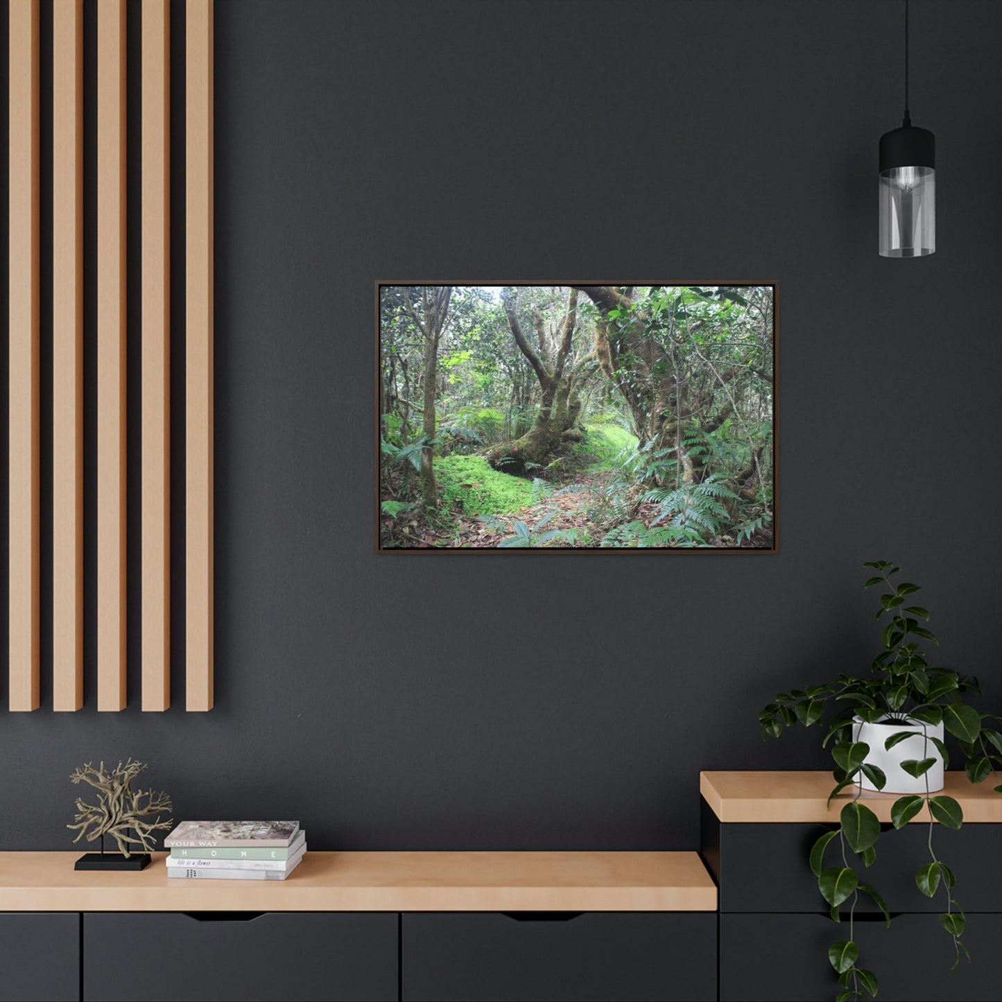 Horizontal Framed Premium Gallery Wrap Canvas - Holy Spirit River explorations - El Yunque rainforest PR - Green Forest Home