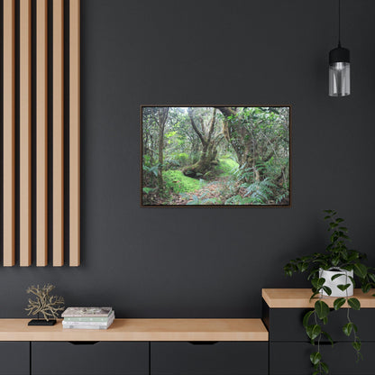 Horizontal Framed Premium Gallery Wrap Canvas - Holy Spirit River explorations - El Yunque rainforest PR - Green Forest Home
