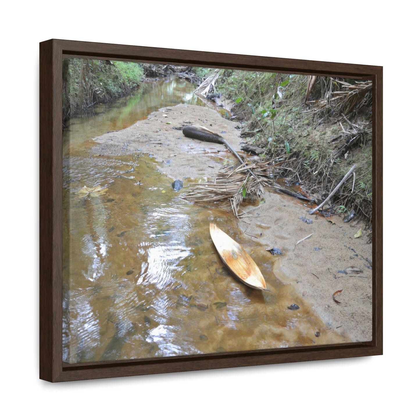 Horizontal Framed Premium Gallery Wrap Canvas - Holy Spirit River explorations - El Yunque rainforest PR - Green Forest Home