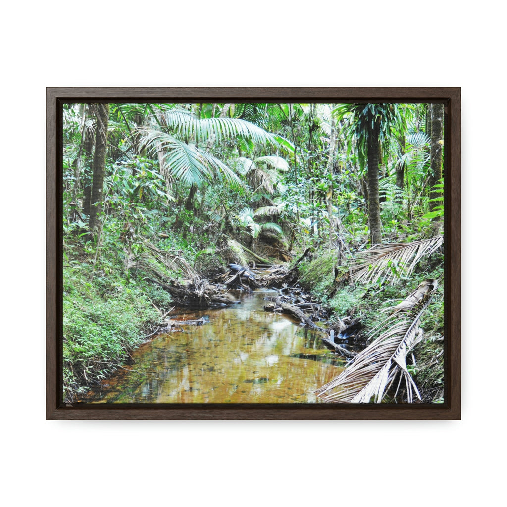 Horizontal Framed Premium Gallery Wrap Canvas - Holy Spirit River explorations - El Yunque rainforest PR - Green Forest Home