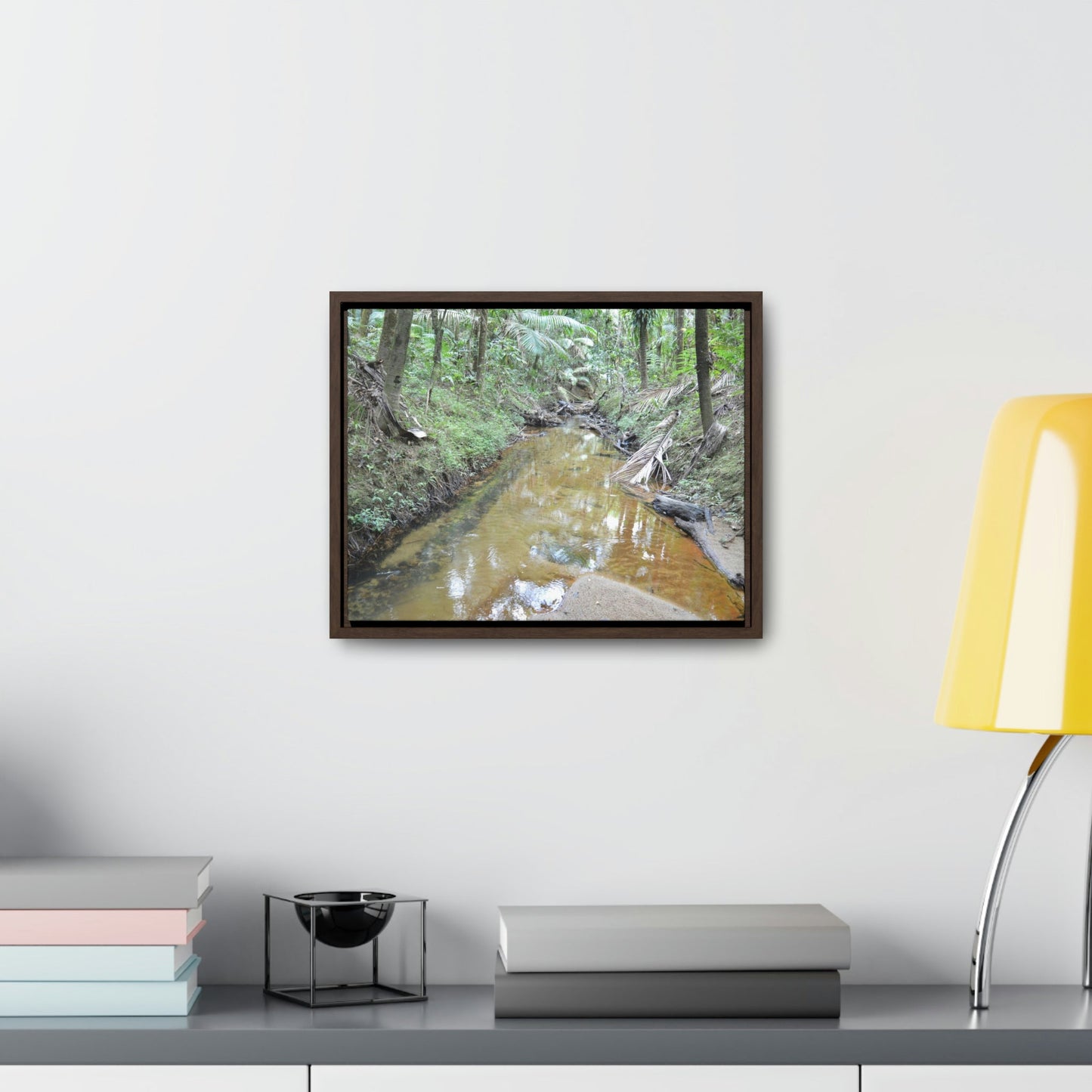 Horizontal Framed Premium Gallery Wrap Canvas - Holy Spirit River explorations - El Yunque rainforest PR - Green Forest Home