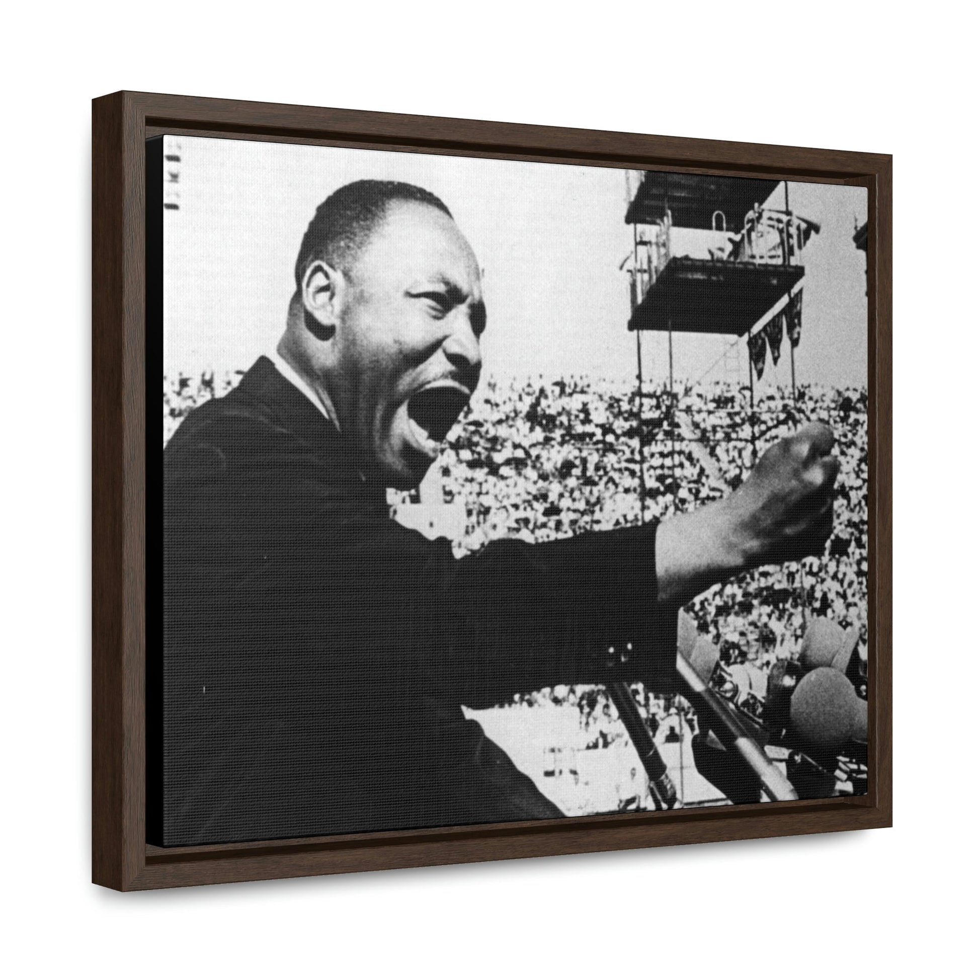 Horizontal Framed Premium Gallery Wrap Canvas - MARTIN LUTHER KING JR - IN CELEBRATION OF MAY 17 1957 MLK SPEECH - "GIVE US THE BALLOT" ADDRESS DELIVERED AT THE PRAYER PILGRIMAGE FOR FREEDOM IN WA. DC. - Green Forest Home