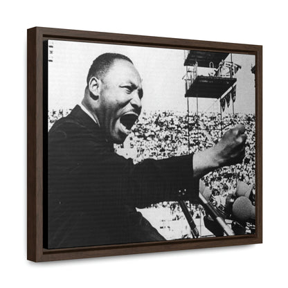 Horizontal Framed Premium Gallery Wrap Canvas - MARTIN LUTHER KING JR - IN CELEBRATION OF MAY 17 1957 MLK SPEECH - "GIVE US THE BALLOT" ADDRESS DELIVERED AT THE PRAYER PILGRIMAGE FOR FREEDOM IN WA. DC. - Green Forest Home