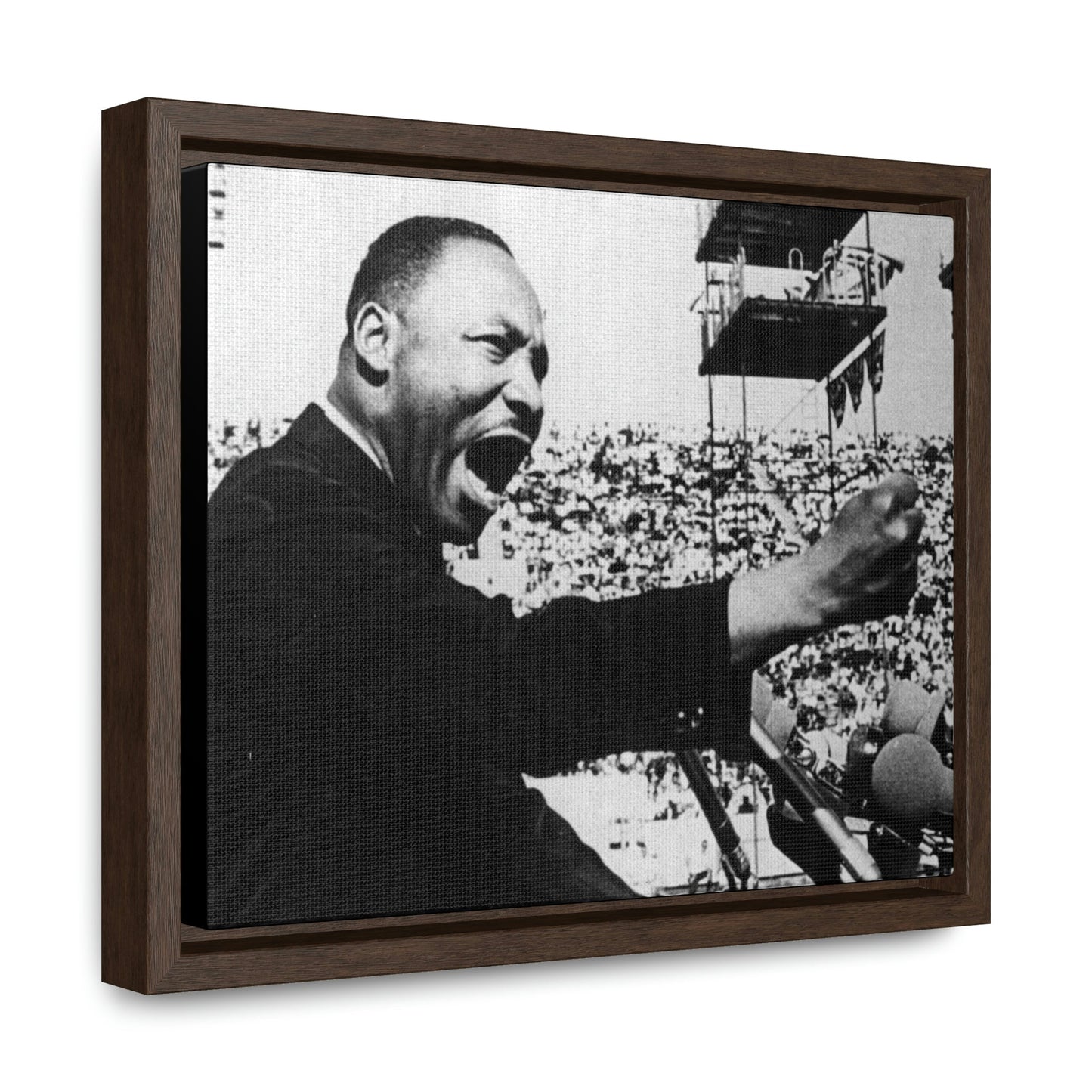 Horizontal Framed Premium Gallery Wrap Canvas - MARTIN LUTHER KING JR - IN CELEBRATION OF MAY 17 1957 MLK SPEECH - "GIVE US THE BALLOT" ADDRESS DELIVERED AT THE PRAYER PILGRIMAGE FOR FREEDOM IN WA. DC. - Green Forest Home