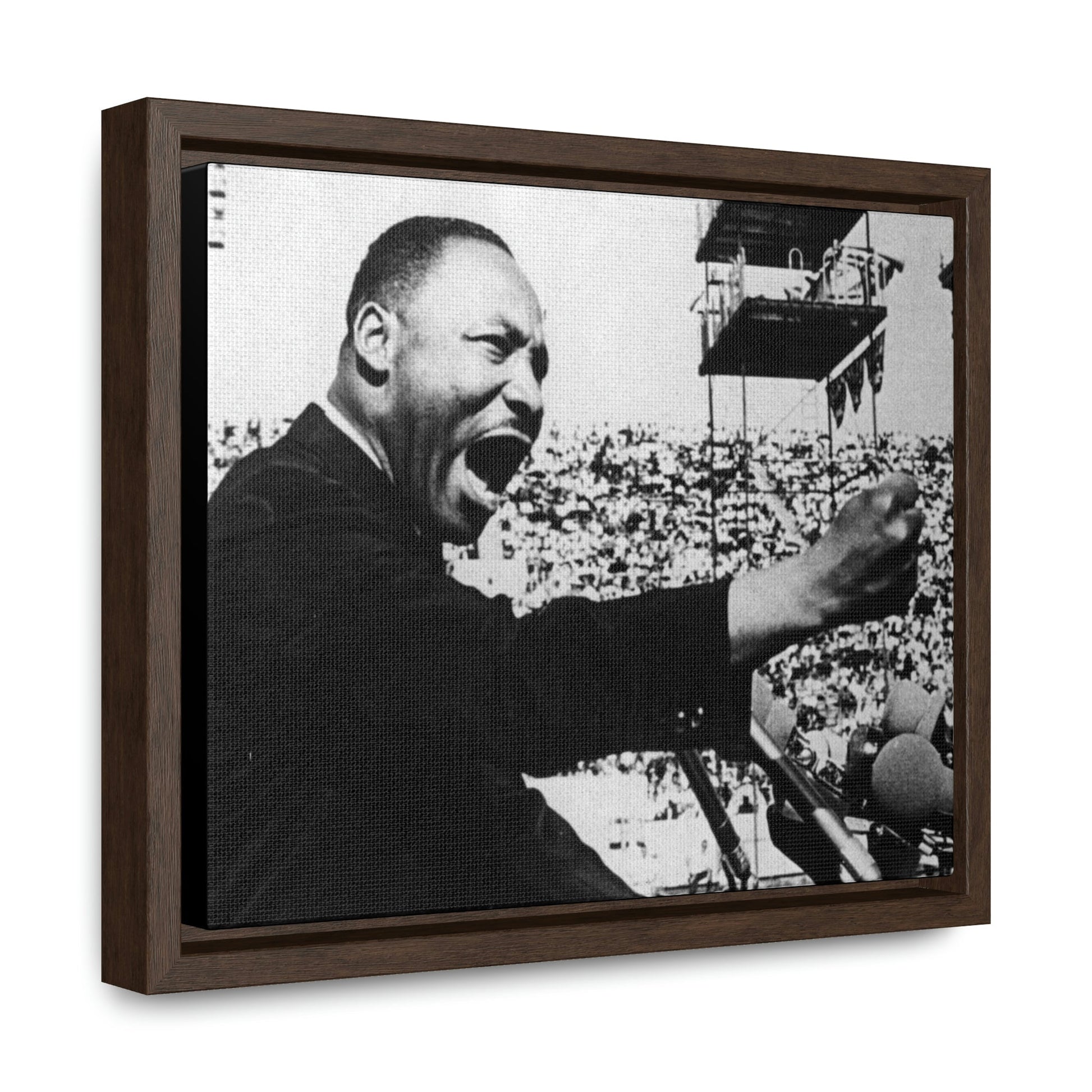 Horizontal Framed Premium Gallery Wrap Canvas - MARTIN LUTHER KING JR - IN CELEBRATION OF MAY 17 1957 MLK SPEECH - "GIVE US THE BALLOT" ADDRESS DELIVERED AT THE PRAYER PILGRIMAGE FOR FREEDOM IN WA. DC. - Green Forest Home