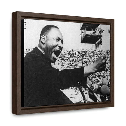 Horizontal Framed Premium Gallery Wrap Canvas - MARTIN LUTHER KING JR - IN CELEBRATION OF MAY 17 1957 MLK SPEECH - "GIVE US THE BALLOT" ADDRESS DELIVERED AT THE PRAYER PILGRIMAGE FOR FREEDOM IN WA. DC. - Green Forest Home