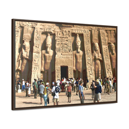 Horizontal Framed Premium Gallery Wrap Canvas - Nefertari Temple in Abu Simbel, Egypt - Ancient religions - Green Forest Home