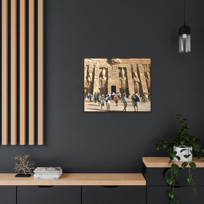 Horizontal Framed Premium Gallery Wrap Canvas - Nefertari Temple in Abu Simbel, Egypt - Ancient religions - Green Forest Home