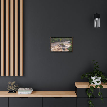 Horizontal Framed Premium Gallery Wrap Canvas - The Rio Sabana river and park in a flood - El Yunque rainforest PR - No7 - Green Forest Home