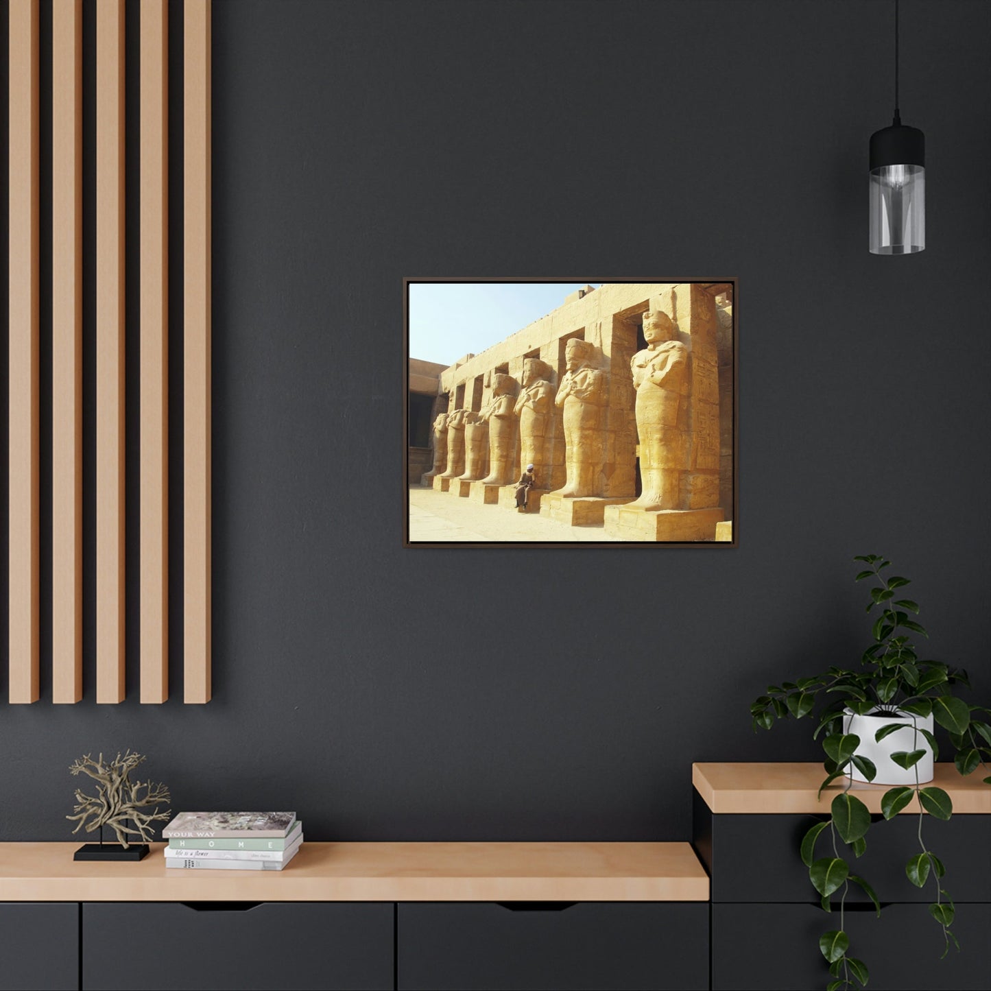 Horizontal Framed Premium Gallery Wrap Canvas - View of Luxor Temple - Egypt - Ancient religions - Green Forest Home