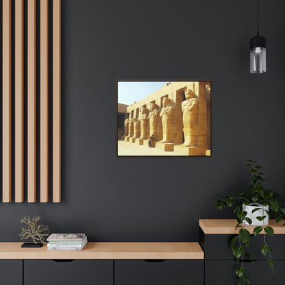 Horizontal Framed Premium Gallery Wrap Canvas - View of Luxor Temple - Egypt - Ancient religions - Green Forest Home