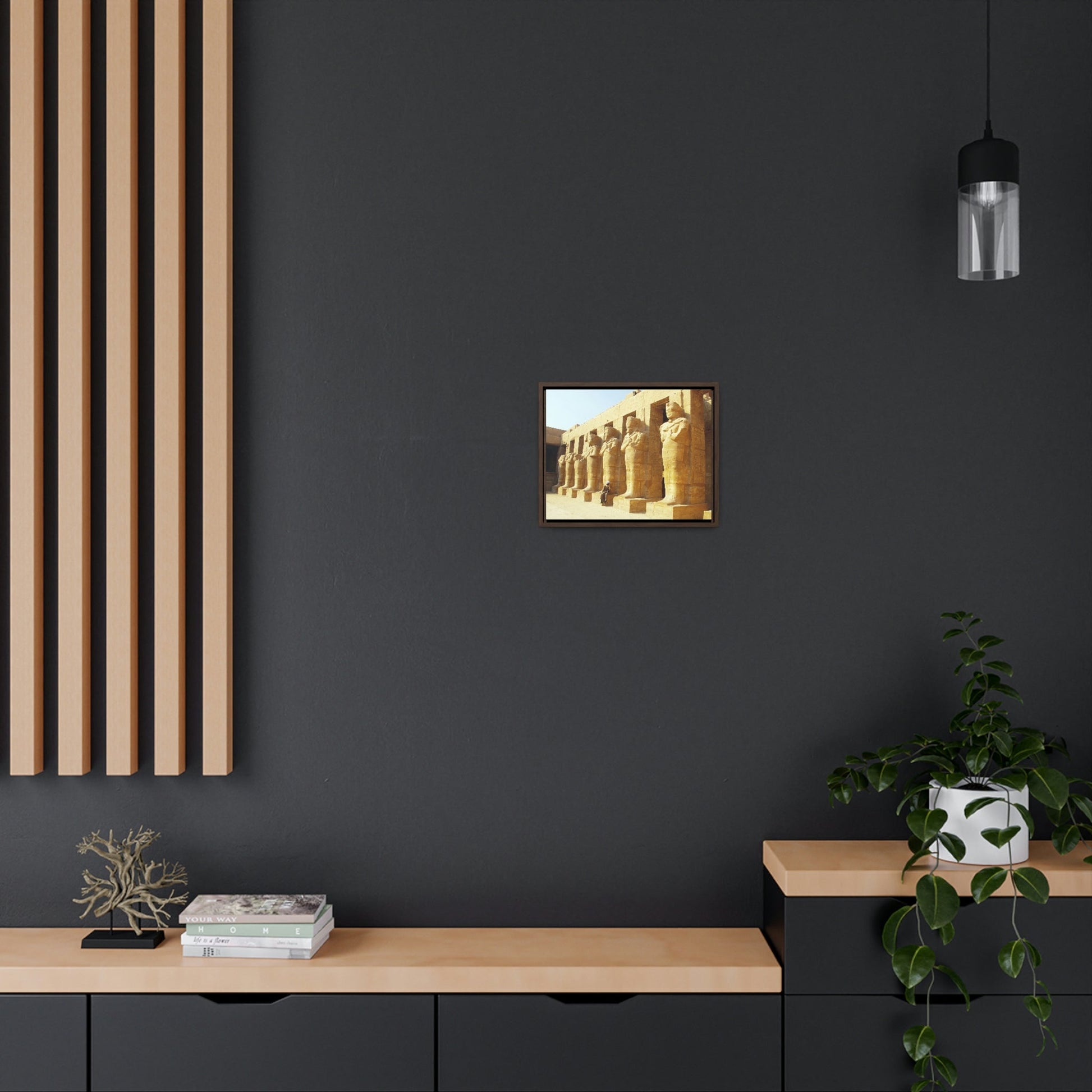Horizontal Framed Premium Gallery Wrap Canvas - View of Luxor Temple - Egypt - Ancient religions - Green Forest Home