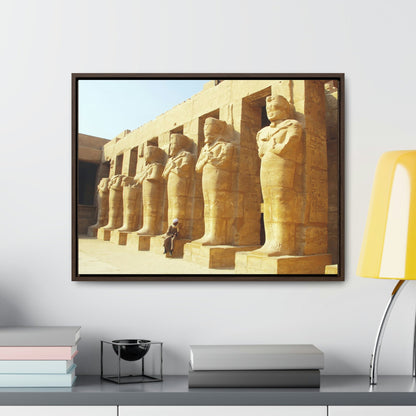 Horizontal Framed Premium Gallery Wrap Canvas - View of Luxor Temple - Egypt - Ancient religions - Green Forest Home