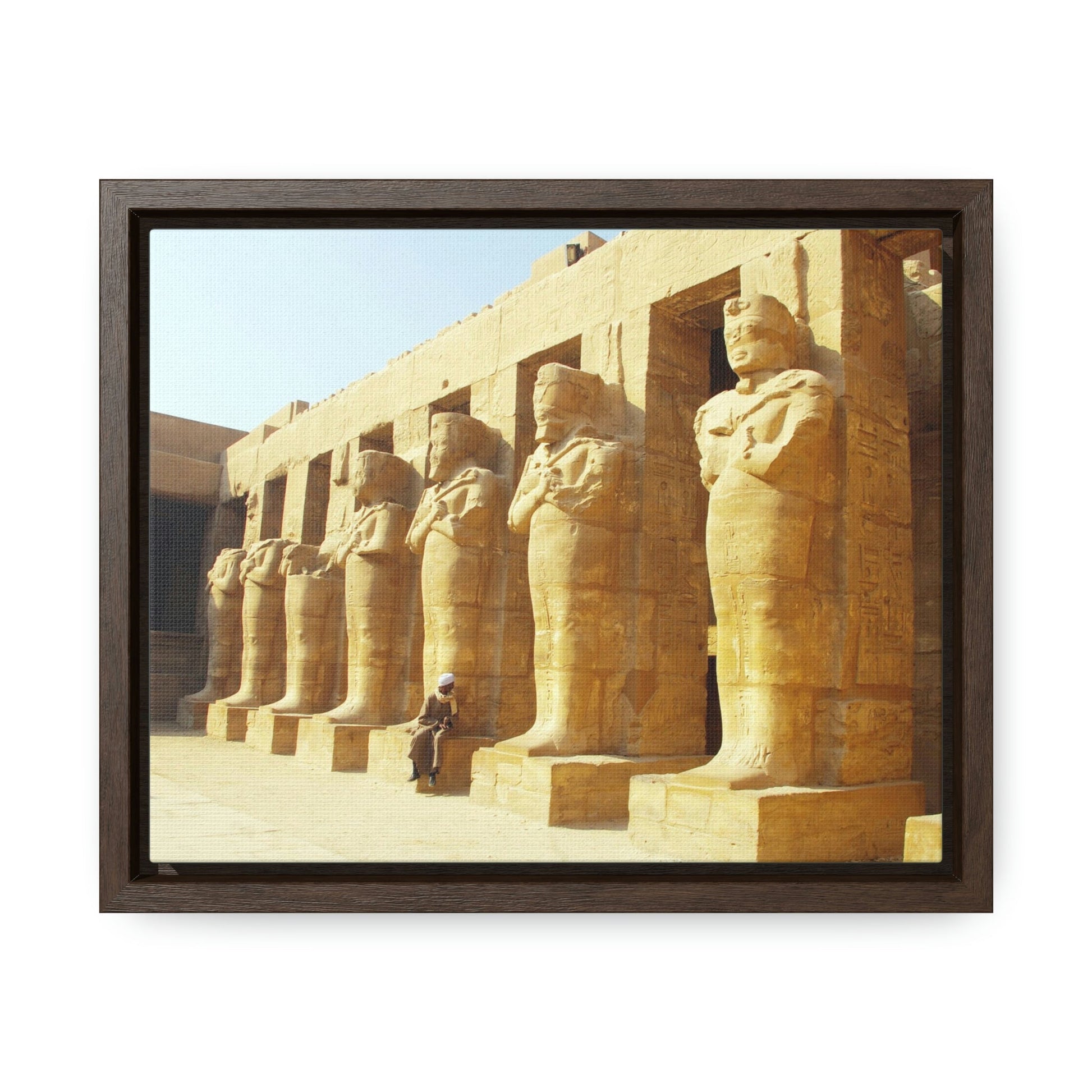 Horizontal Framed Premium Gallery Wrap Canvas - View of Luxor Temple - Egypt - Ancient religions - Green Forest Home
