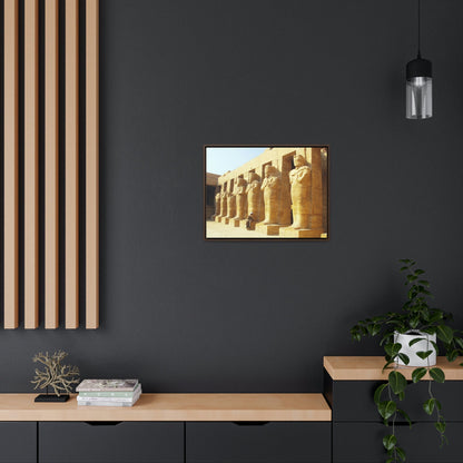 Horizontal Framed Premium Gallery Wrap Canvas - View of Luxor Temple - Egypt - Ancient religions - Green Forest Home