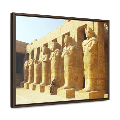Horizontal Framed Premium Gallery Wrap Canvas - View of Luxor Temple - Egypt - Ancient religions - Green Forest Home