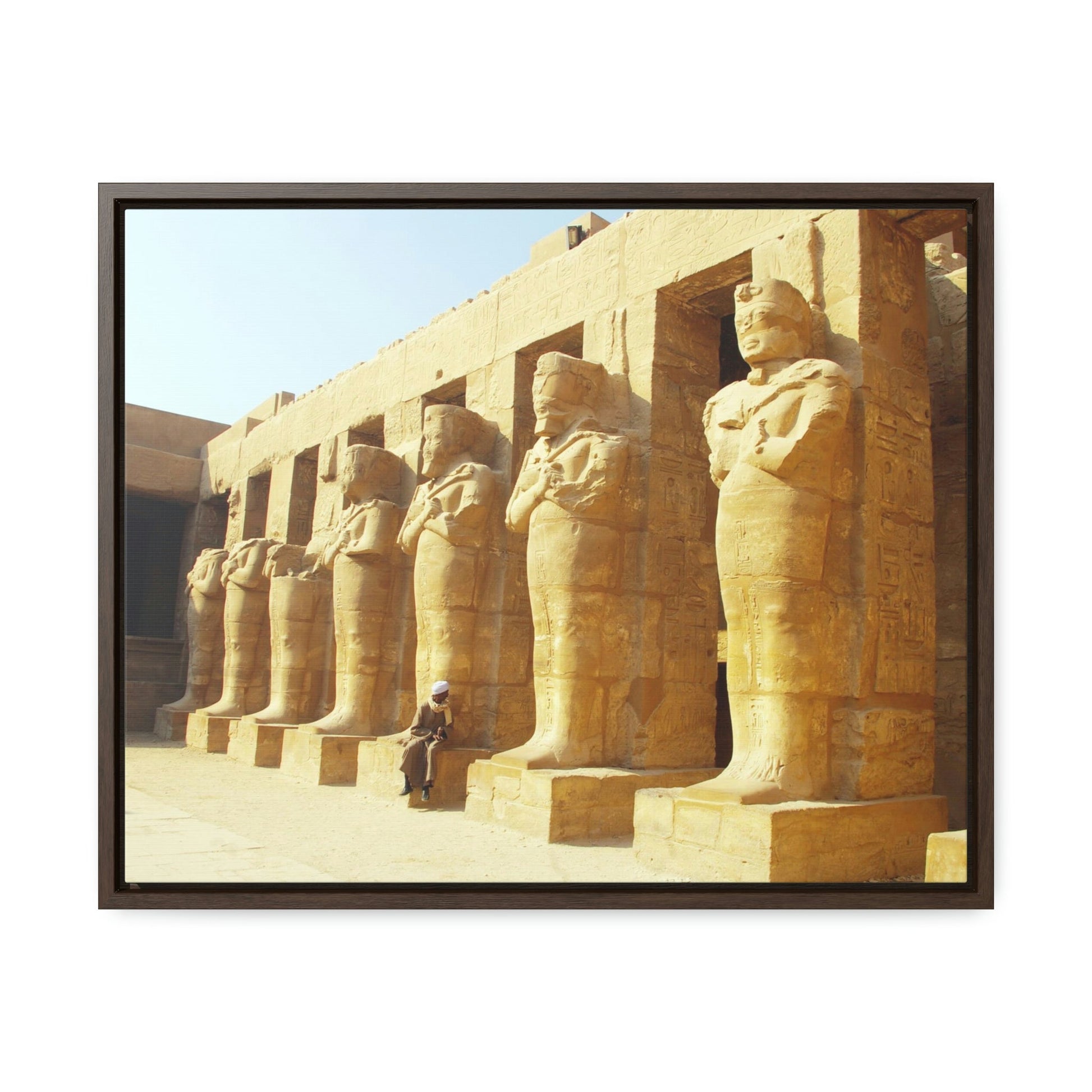 Horizontal Framed Premium Gallery Wrap Canvas - View of Luxor Temple - Egypt - Ancient religions - Green Forest Home