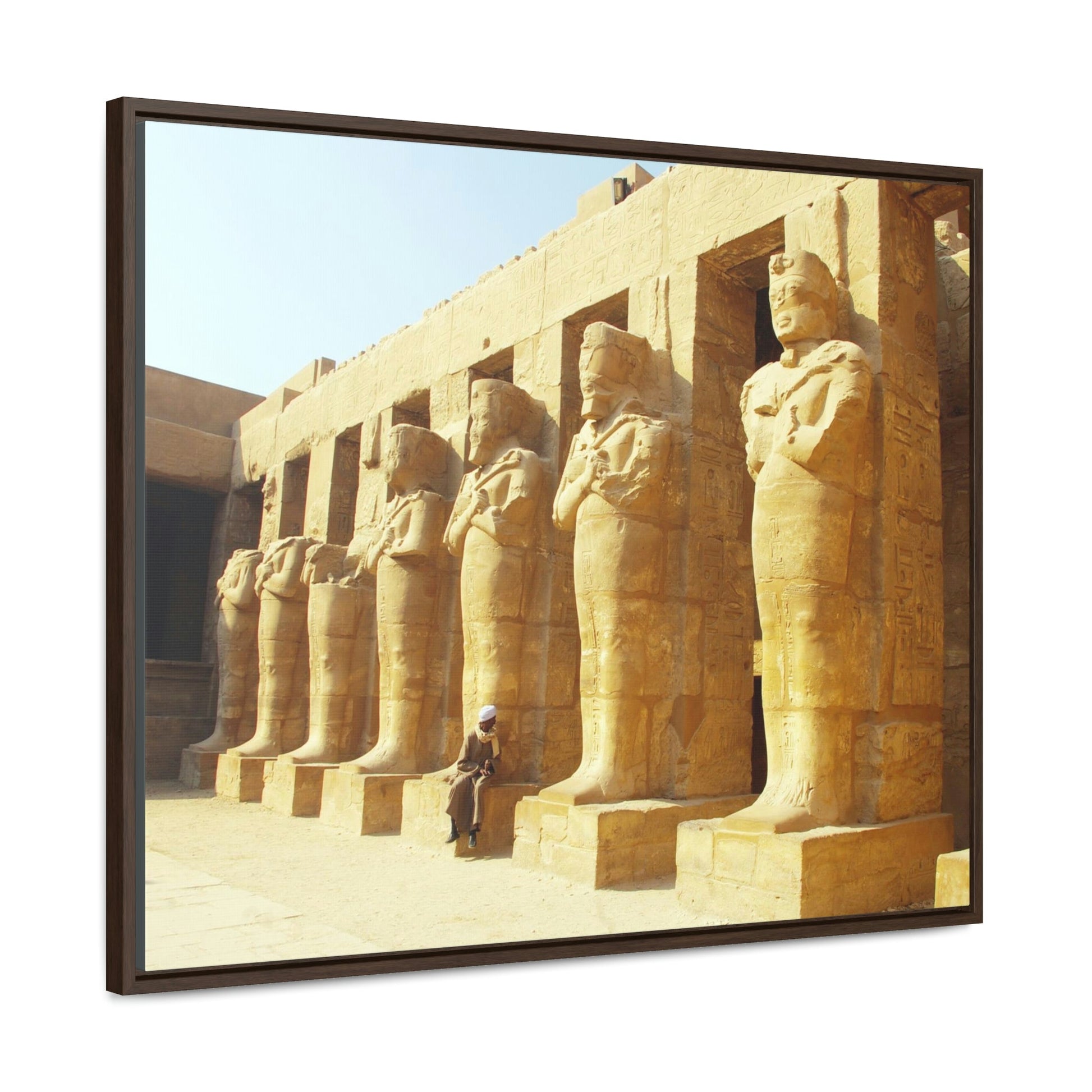 Horizontal Framed Premium Gallery Wrap Canvas - View of Luxor Temple - Egypt - Ancient religions - Green Forest Home