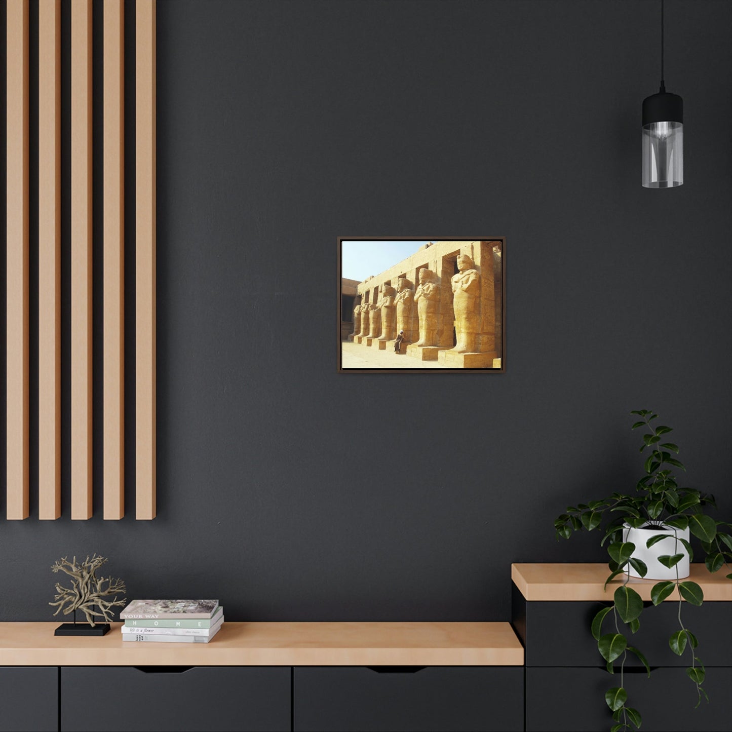 Horizontal Framed Premium Gallery Wrap Canvas - View of Luxor Temple - Egypt - Ancient religions - Green Forest Home