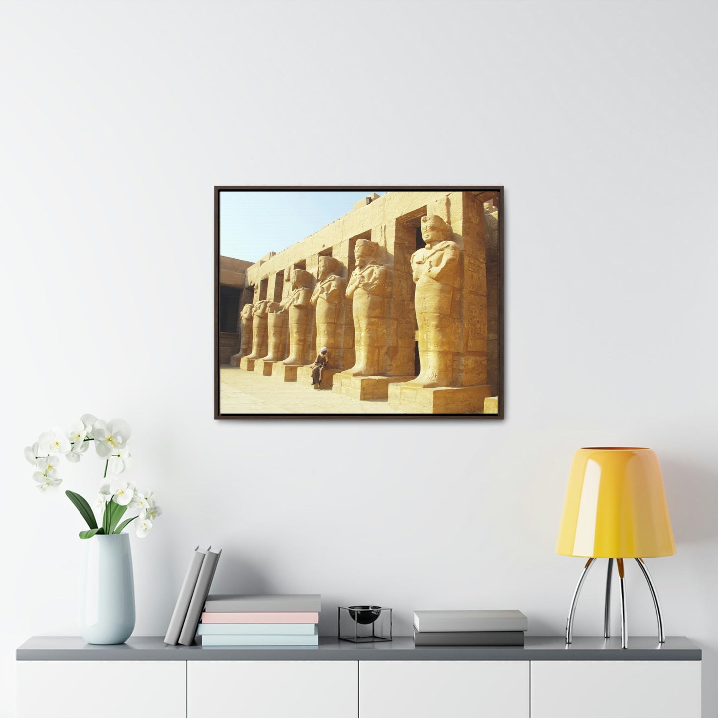 Horizontal Framed Premium Gallery Wrap Canvas - View of Luxor Temple - Egypt - Ancient religions - Green Forest Home