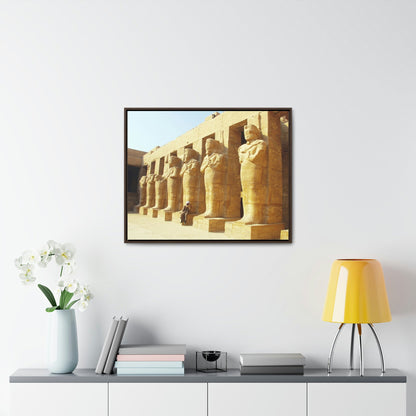 Horizontal Framed Premium Gallery Wrap Canvas - View of Luxor Temple - Egypt - Ancient religions - Green Forest Home