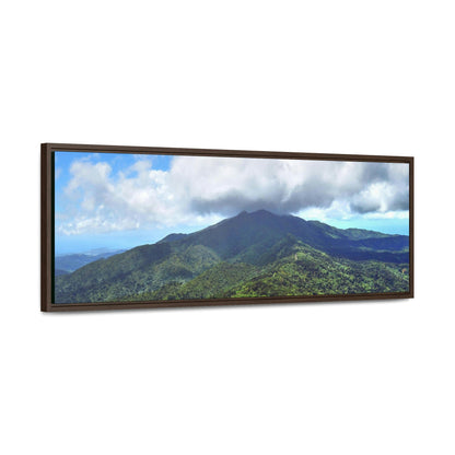 Horizontal Framed Premium Gallery Wrap Canvas - Views from El Yunque rainforest in Puerto Rico - awesome view from Mt Britton - Green Forest Home