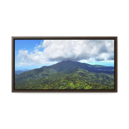 Horizontal Framed Premium Gallery Wrap Canvas - Views from El Yunque rainforest in Puerto Rico - awesome view from Mt Britton - Green Forest Home