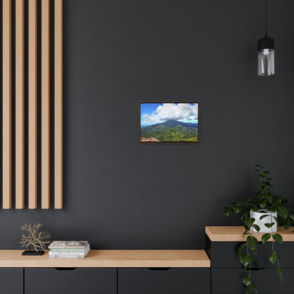 Horizontal Framed Premium Gallery Wrap Canvas - Views from El Yunque rainforest in Puerto Rico - awesome view from Mt Britton - Green Forest Home