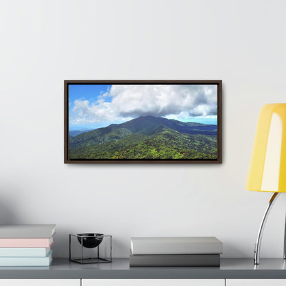 Horizontal Framed Premium Gallery Wrap Canvas - Views from El Yunque rainforest in Puerto Rico - awesome view from Mt Britton - Green Forest Home