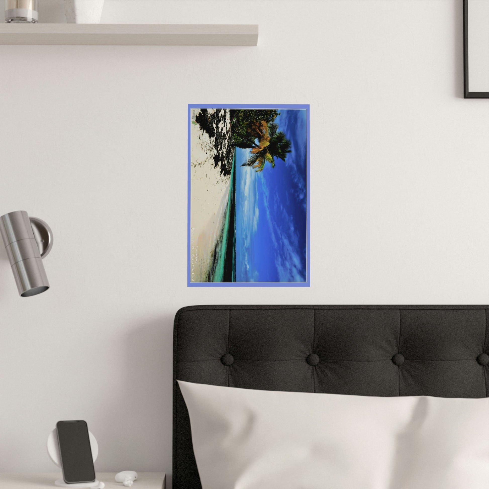 Low cost quality Posters - Pristine and remote - Pajaros Beach blue sky in Mona Island PR - Green Forest Home