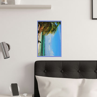 Low cost quality Posters - Pristine and remote - Pajaros Beach blue sky in Mona Island PR - Green Forest Home