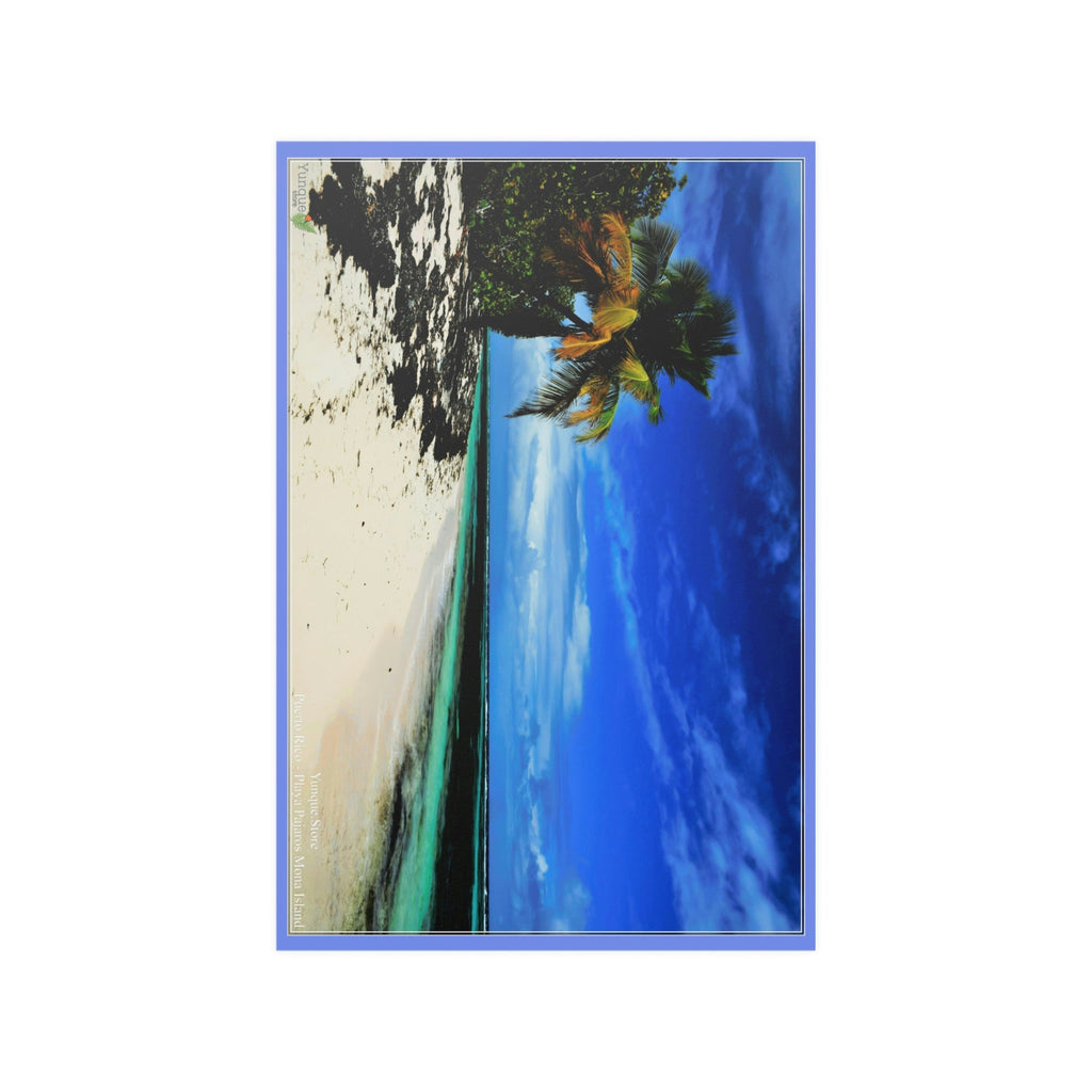 Low cost quality Posters - Pristine and remote - Pajaros Beach blue sky in Mona Island PR - Green Forest Home