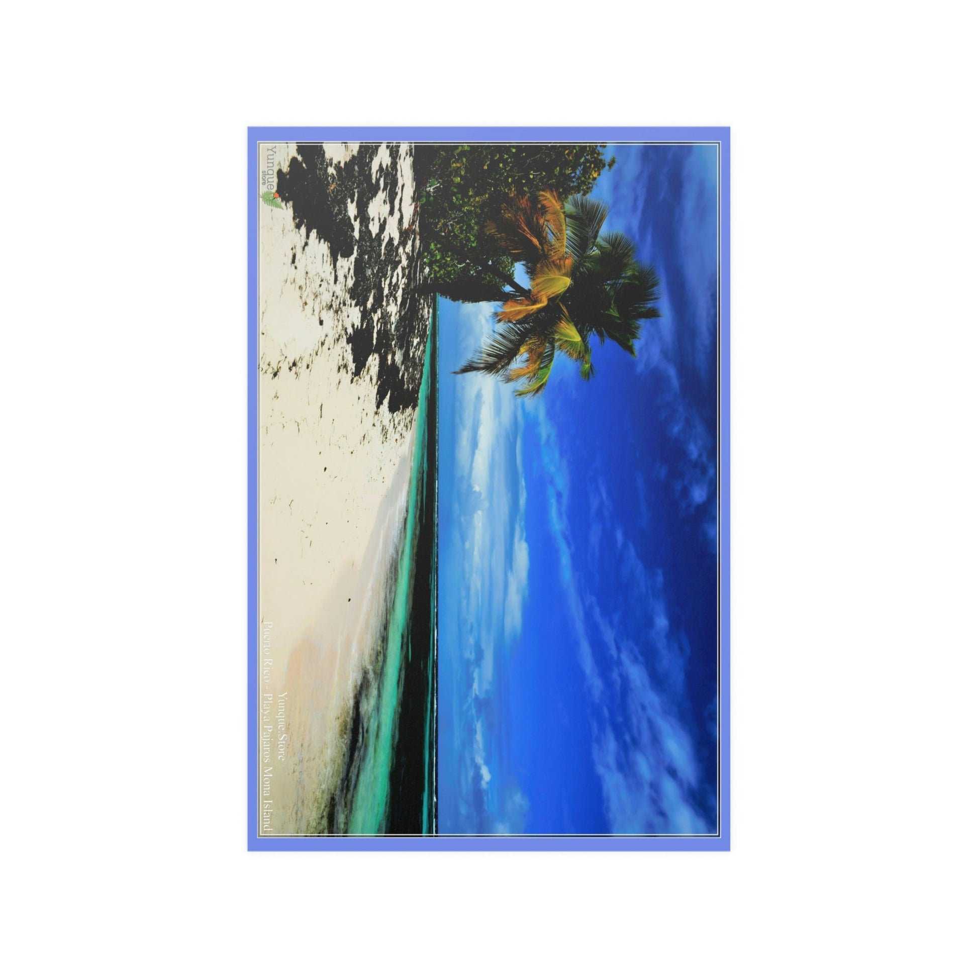 Low cost quality Posters - Pristine and remote - Pajaros Beach blue sky in Mona Island PR - Green Forest Home