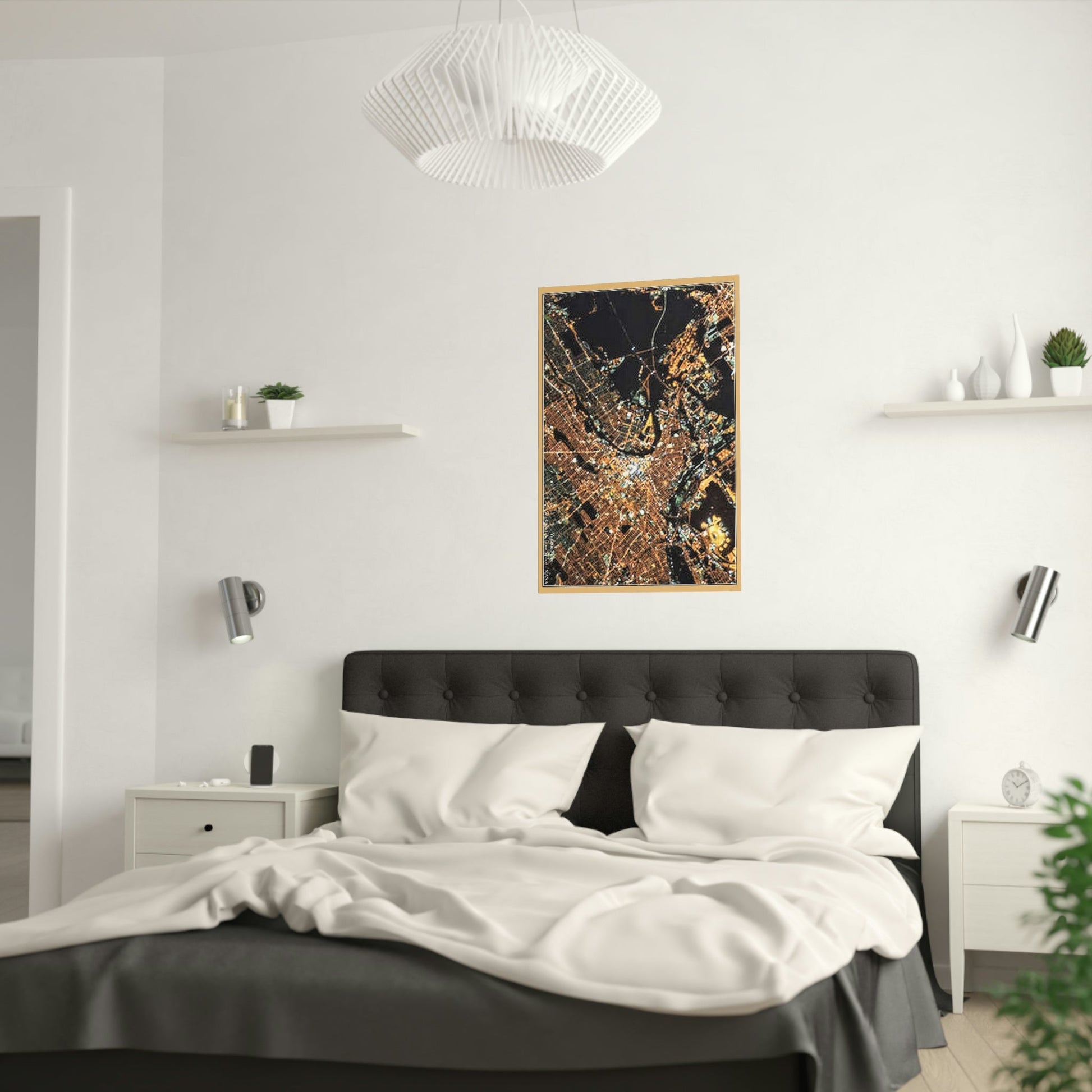 Low cost quality Posters - World Cities from Space - NASA - USA NYC Manhattan closeup - Green Forest Home