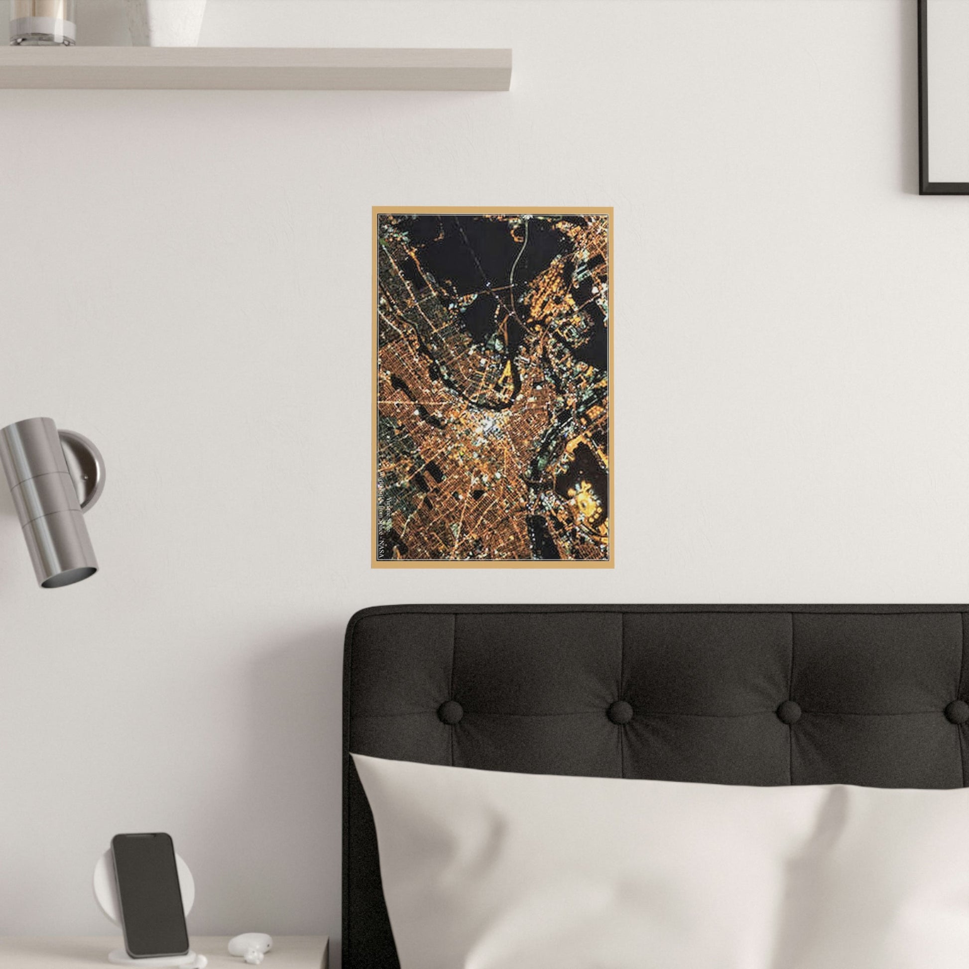 Low cost quality Posters - World Cities from Space - NASA - USA NYC Manhattan closeup - Green Forest Home