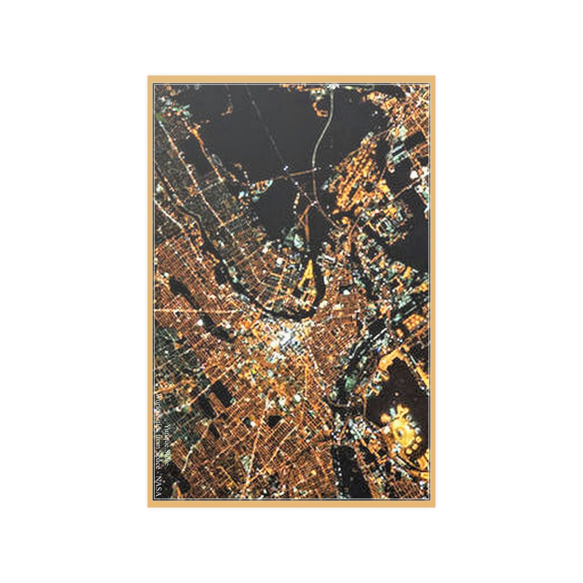 Low cost quality Posters - World Cities from Space - NASA - USA NYC Manhattan closeup - Green Forest Home