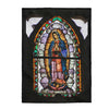 Manta de felpa de terciopelo - Velveteen Plush Blanket - Our Lady of Guadalupe, also known as the Virgen of Guadalupe - Mexico - Catholicism - Green Forest Home