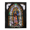 Manta de felpa de terciopelo - Velveteen Plush Blanket - Our Lady of Guadalupe, also known as the Virgen of Guadalupe - Mexico - Catholicism - Green Forest Home